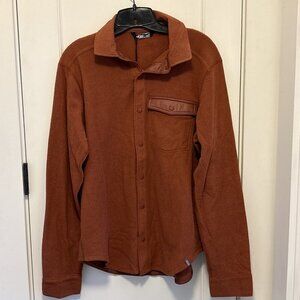 Stio Turpin Fleece Snap Shirt Coyote Trail Burnt Orange Mens Small NWT